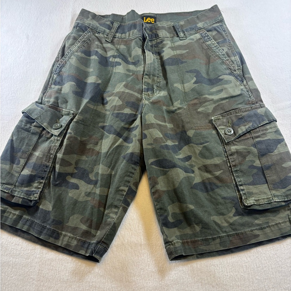 Lee Men's Green Camouflage Cargo Shorts